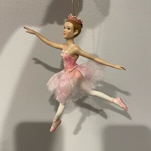 Pink Ballerina Ornament with extensive detail size 6 inches
